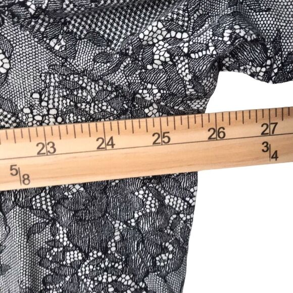 Lane Bryant Womens Top Size 26 Black Floral Long Sleeve Button Down Blouse - Picture 8 of 11